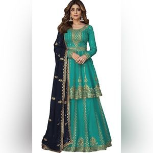 Shriva fashion georgette embroidered salwar kameez with dupatta, Medium